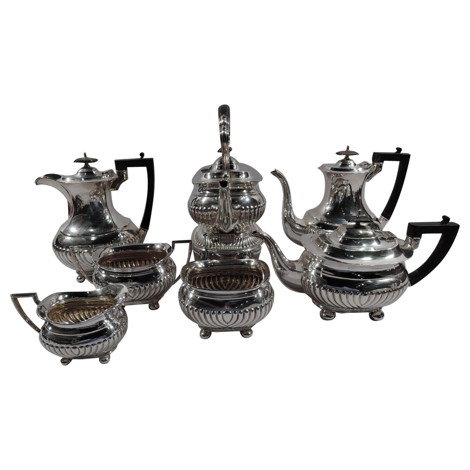 English Georgian Sterling Silver Coffee and Tea Set by Mappin & Webb