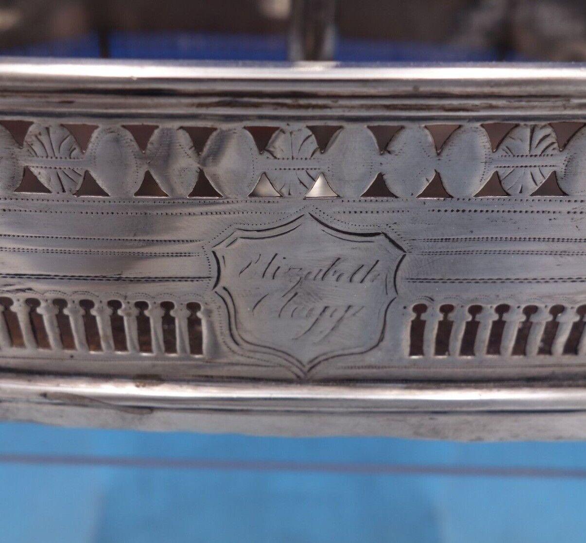 English Georgian Sterling Silver Cruet Set 7pc W/ Stand Pierced Footed, '#6997' 5