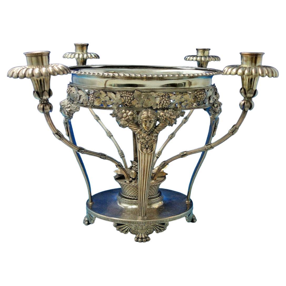English Georgian Sterling Silver Epergne London 1812 Art Nouveau Women '#6127' For Sale