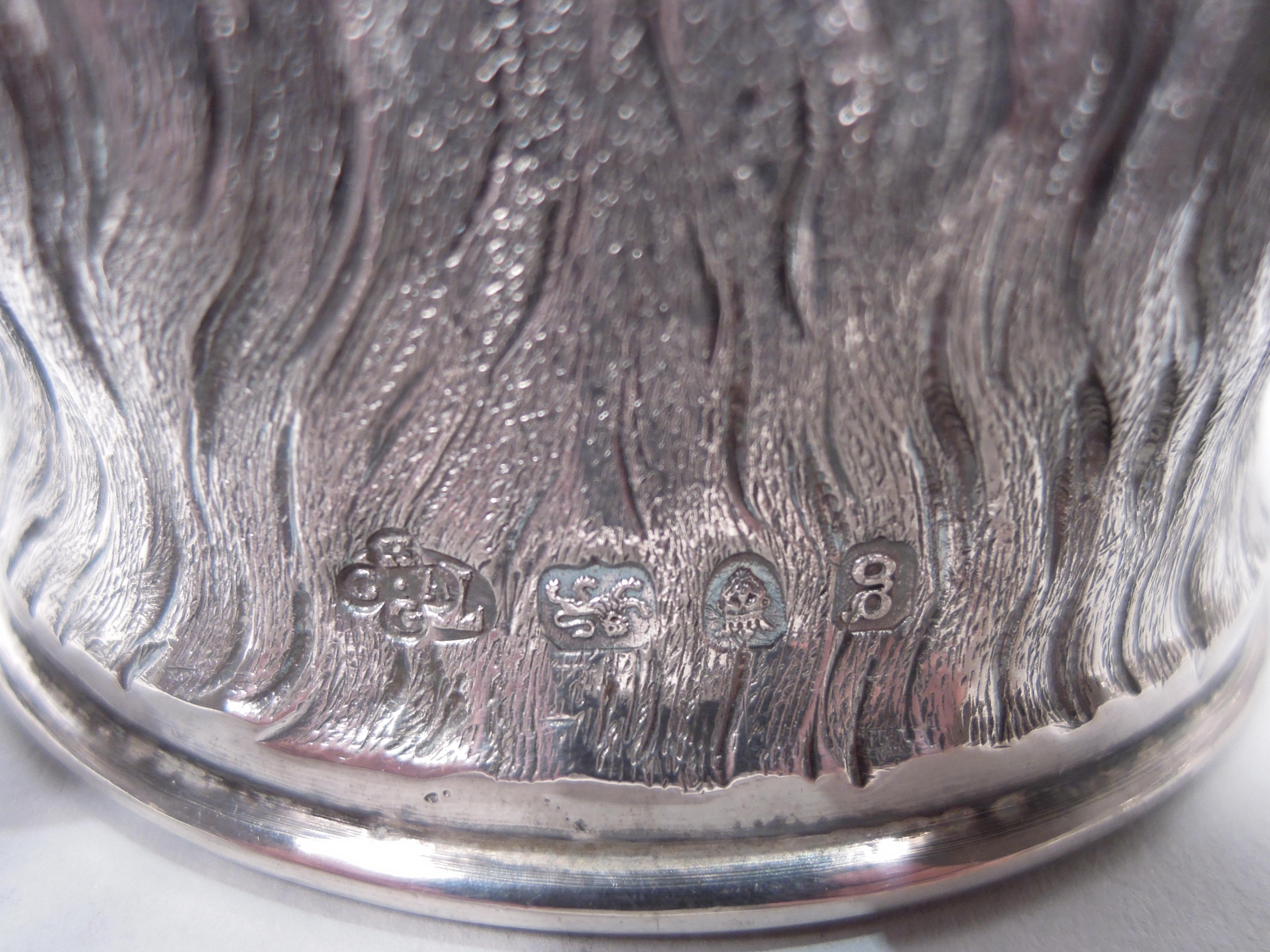 English Georgian Sterling Silver Fox Stirrup Cup with Armorial 1782 For Sale 5
