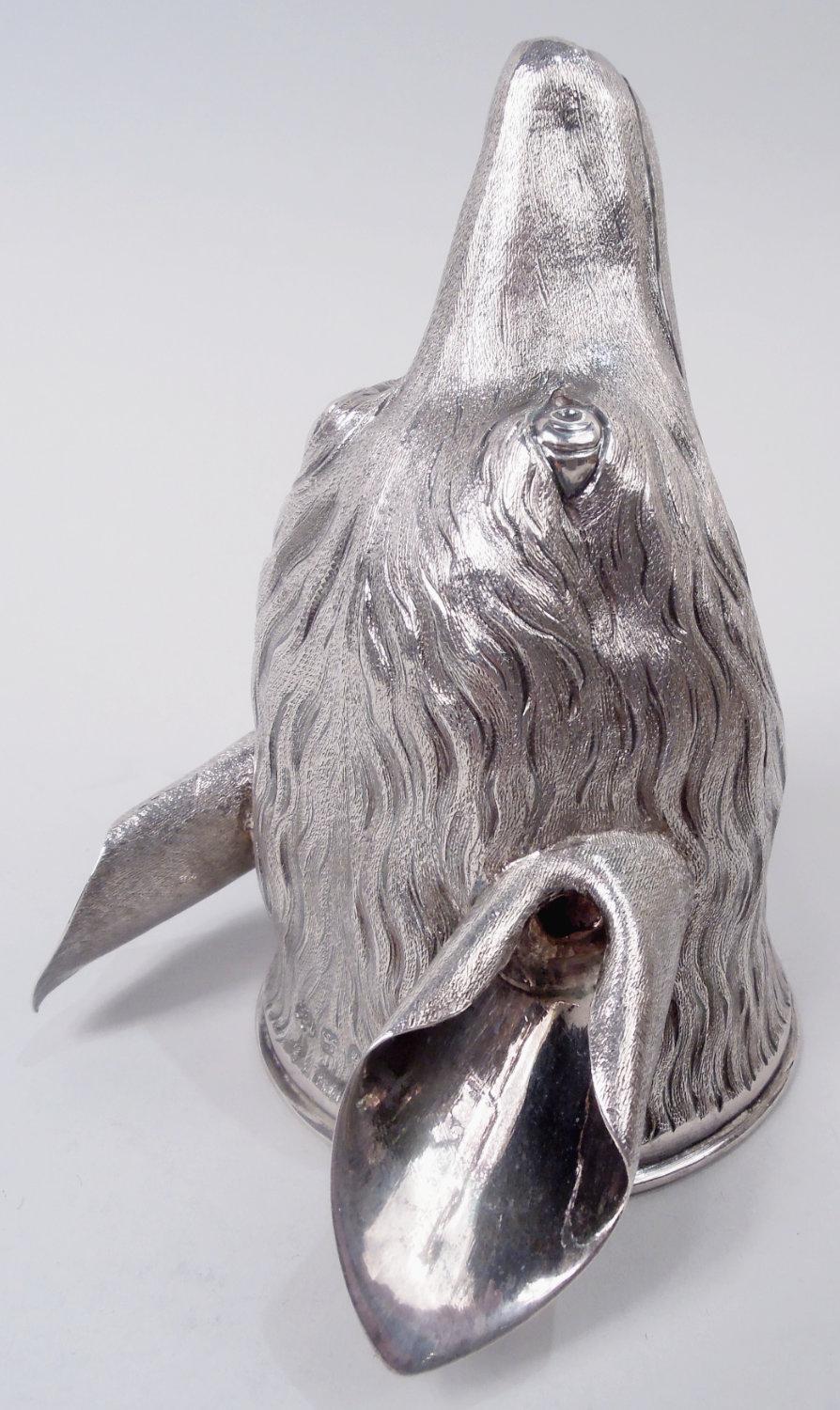 Late 18th Century English Georgian Sterling Silver Fox Stirrup Cup with Armorial 1782 For Sale