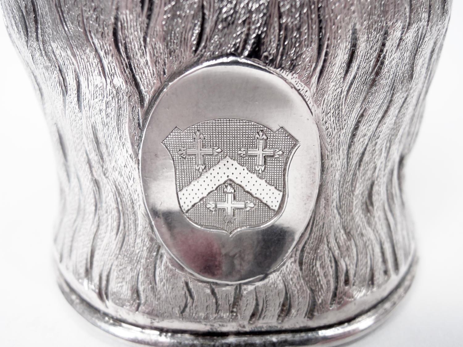 English Georgian Sterling Silver Fox Stirrup Cup with Armorial 1782 For Sale 3