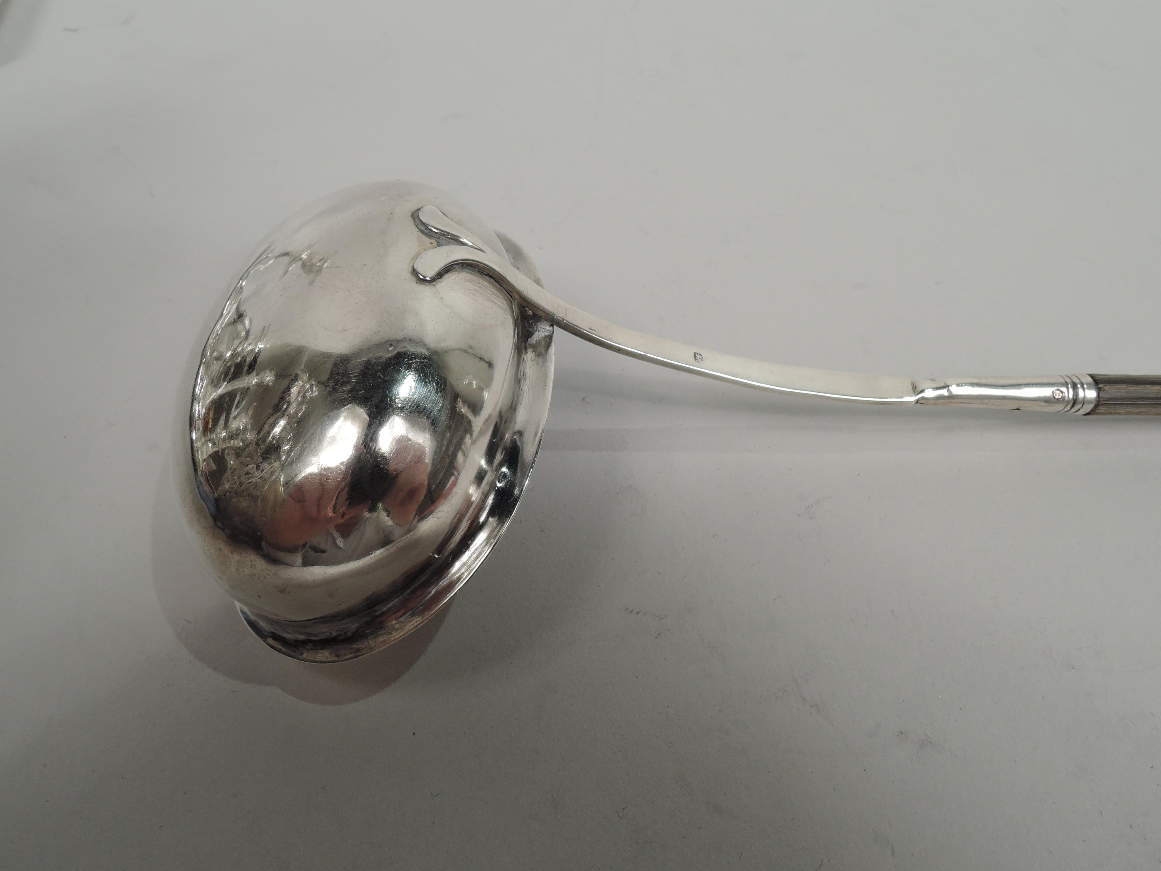 18th Century and Earlier English Georgian Sterling Silver Punch Ladle with Baleen Handle For Sale