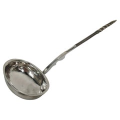 English Georgian Sterling Silver Punch Ladle with Baleen Handle