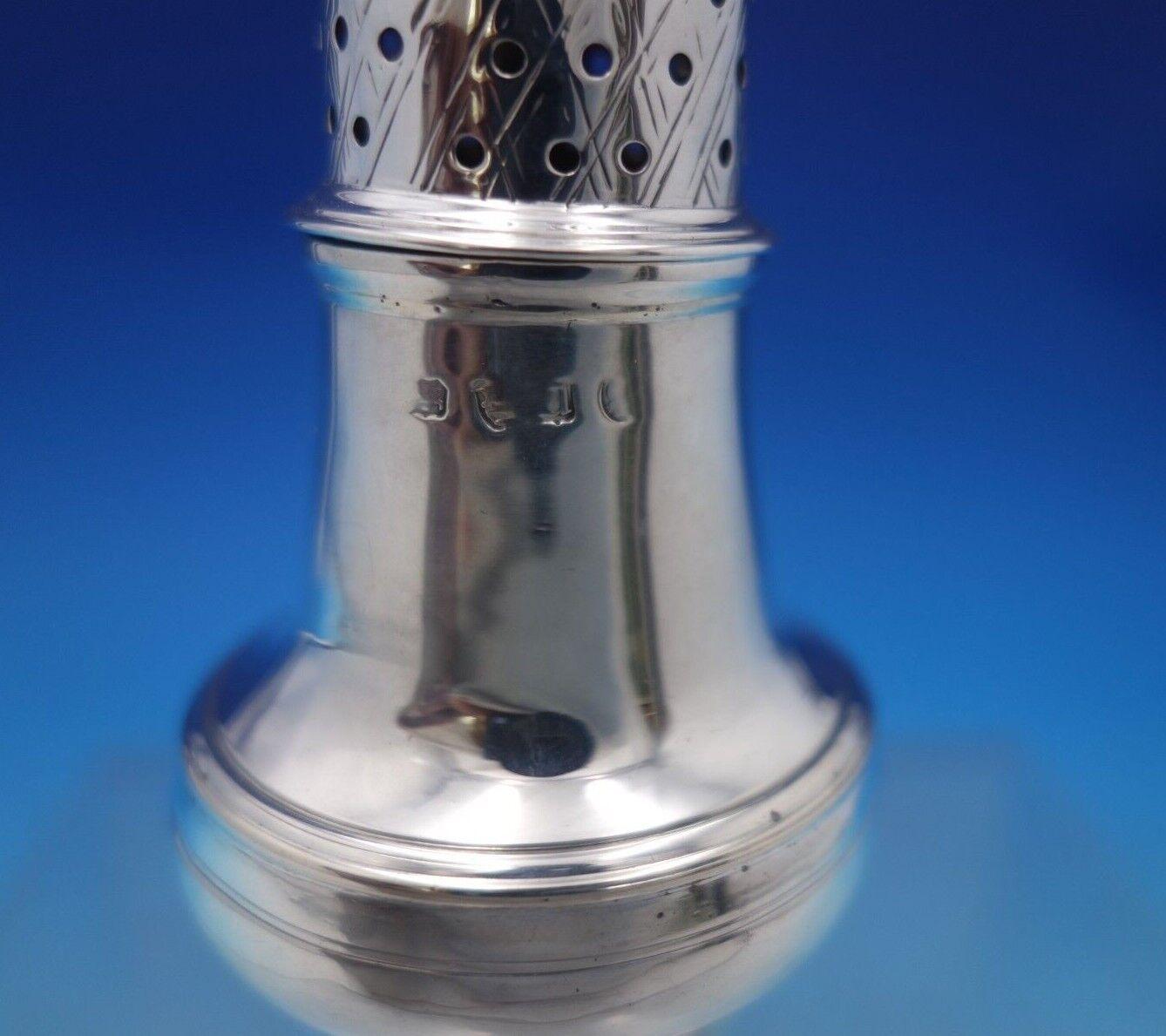 English Georgian Sterling Silver Salt and Pepper Shaker Set 2pc c.1788 (#6840-2) 1