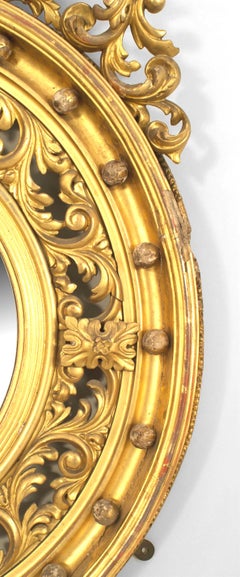 English Georgian Style '19th Century' Gilt Convex Wall Mirror