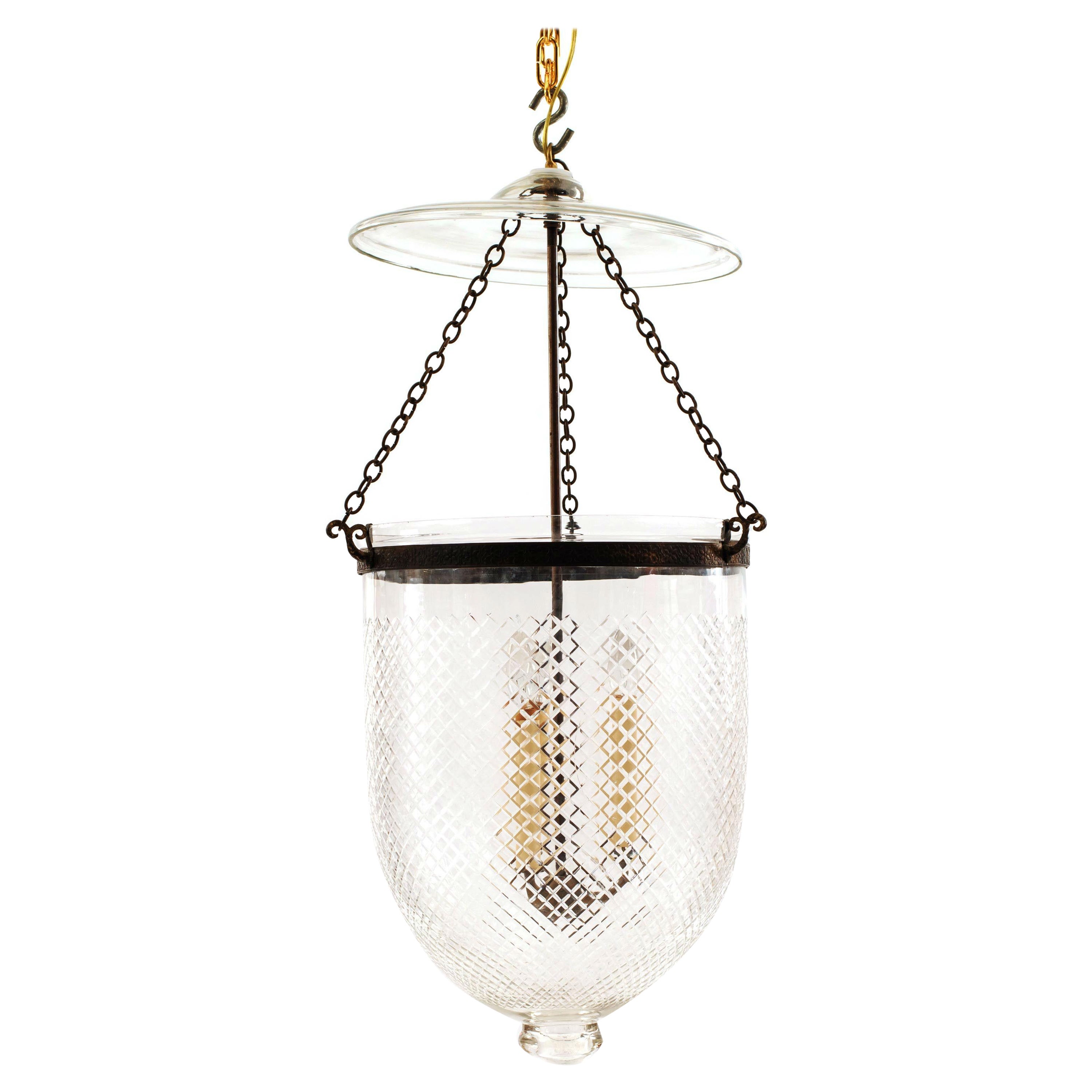 English Georgian Style Bell Jar Chandelier