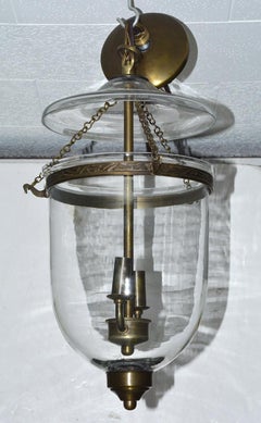 English Georgian Style Bell Jar Hanging Hall Lantern