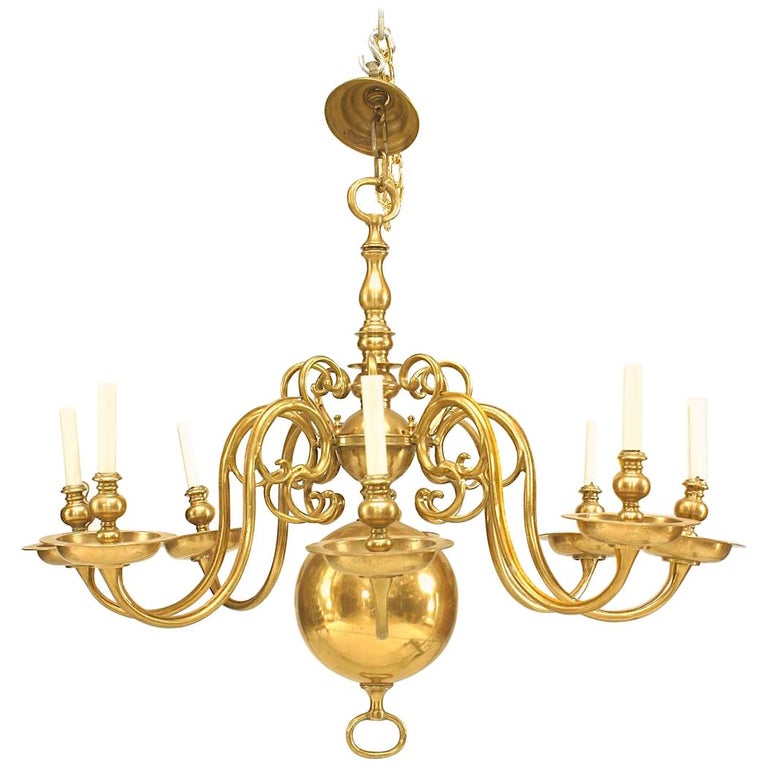English Style Brass Chandelier For Sale at 1stDibs