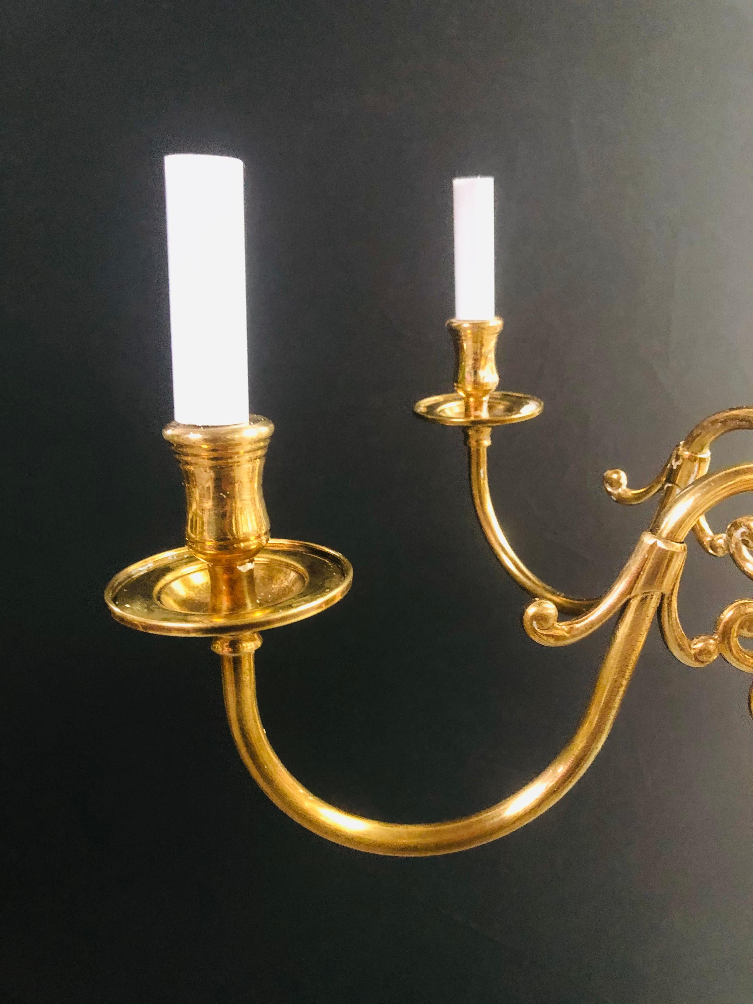 English Georgian Style Brass Six-Arm Chandelier 3