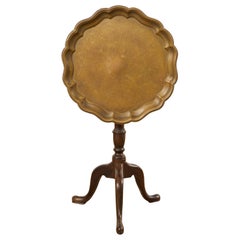 Englischer georgianischer Stil Messing Tablett Tilt-Top Tripod Drinks Tisch