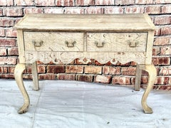 English Georgian Style Carved and Bleached Oak Lowboy