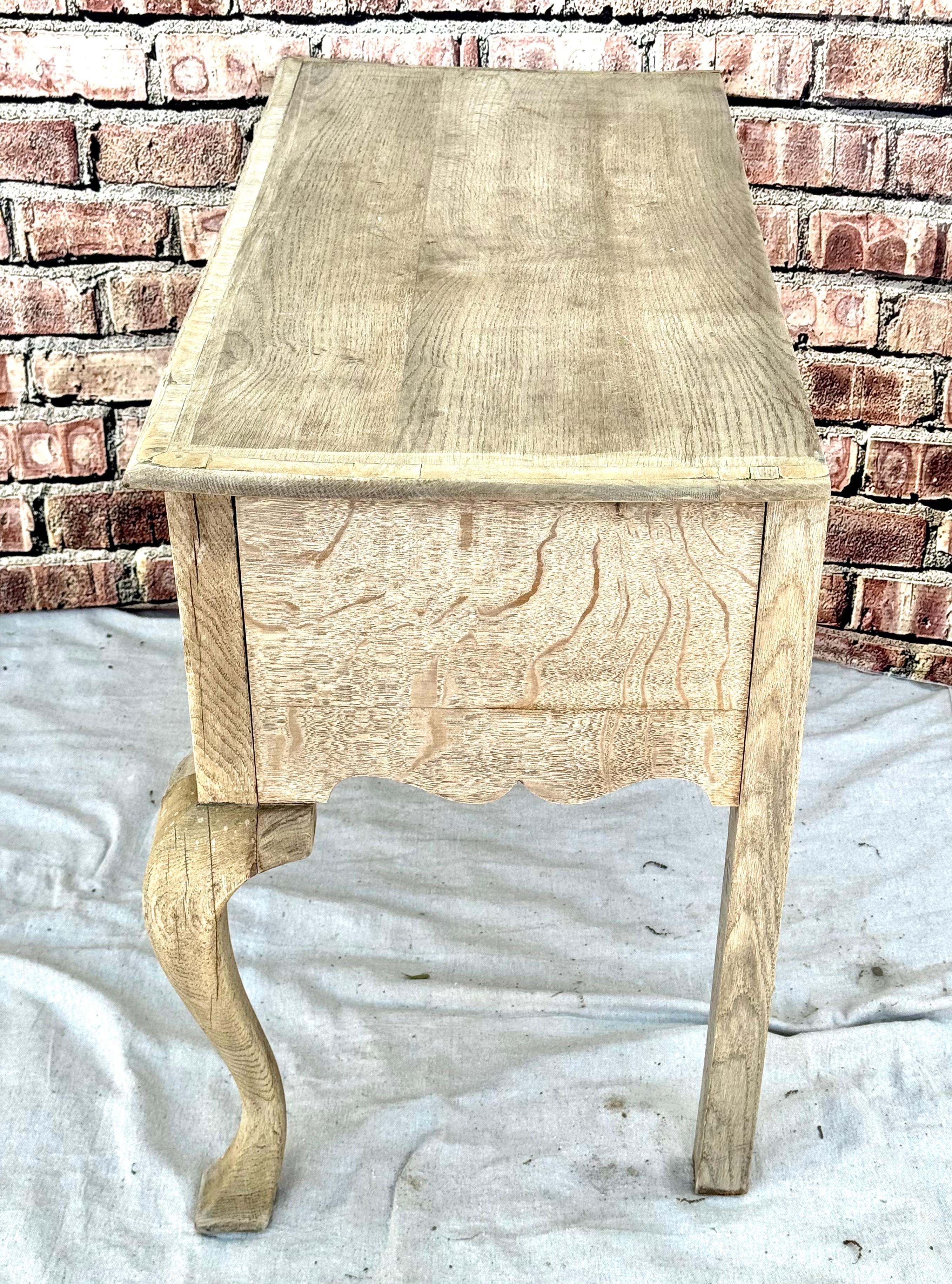English Georgian Style Carved and Bleached Oak Lowboy 3