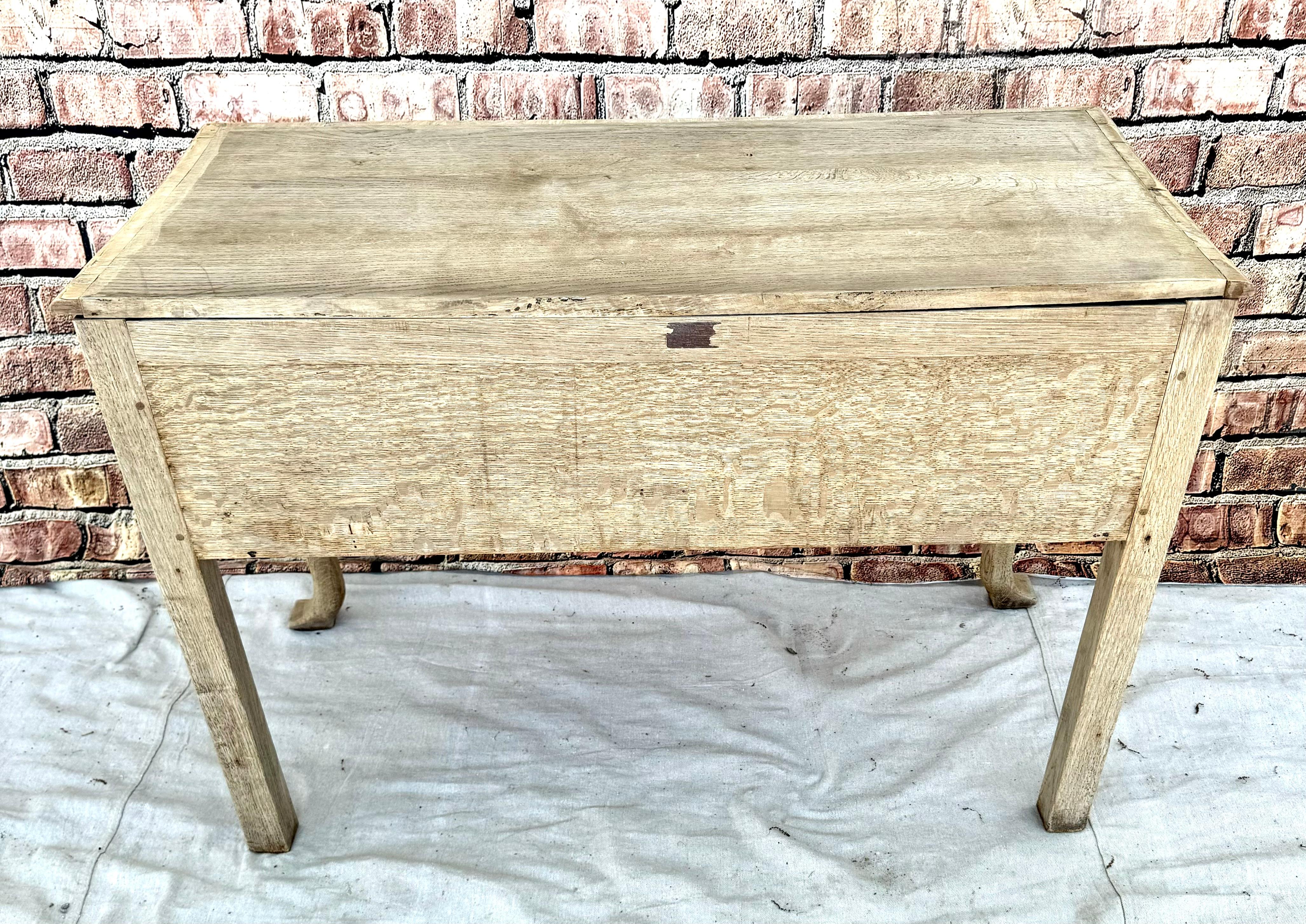 English Georgian Style Carved and Bleached Oak Lowboy 4