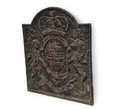 English Georgian Style Cast Iron Coat of Arms Wall Plaque