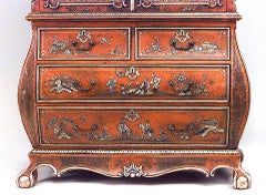 English Georgian Style Lacquered Chinoiserie Cabinet