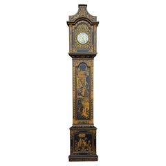 Horloge murale de style géorgien anglais Chinoiserie Faux Grand-père