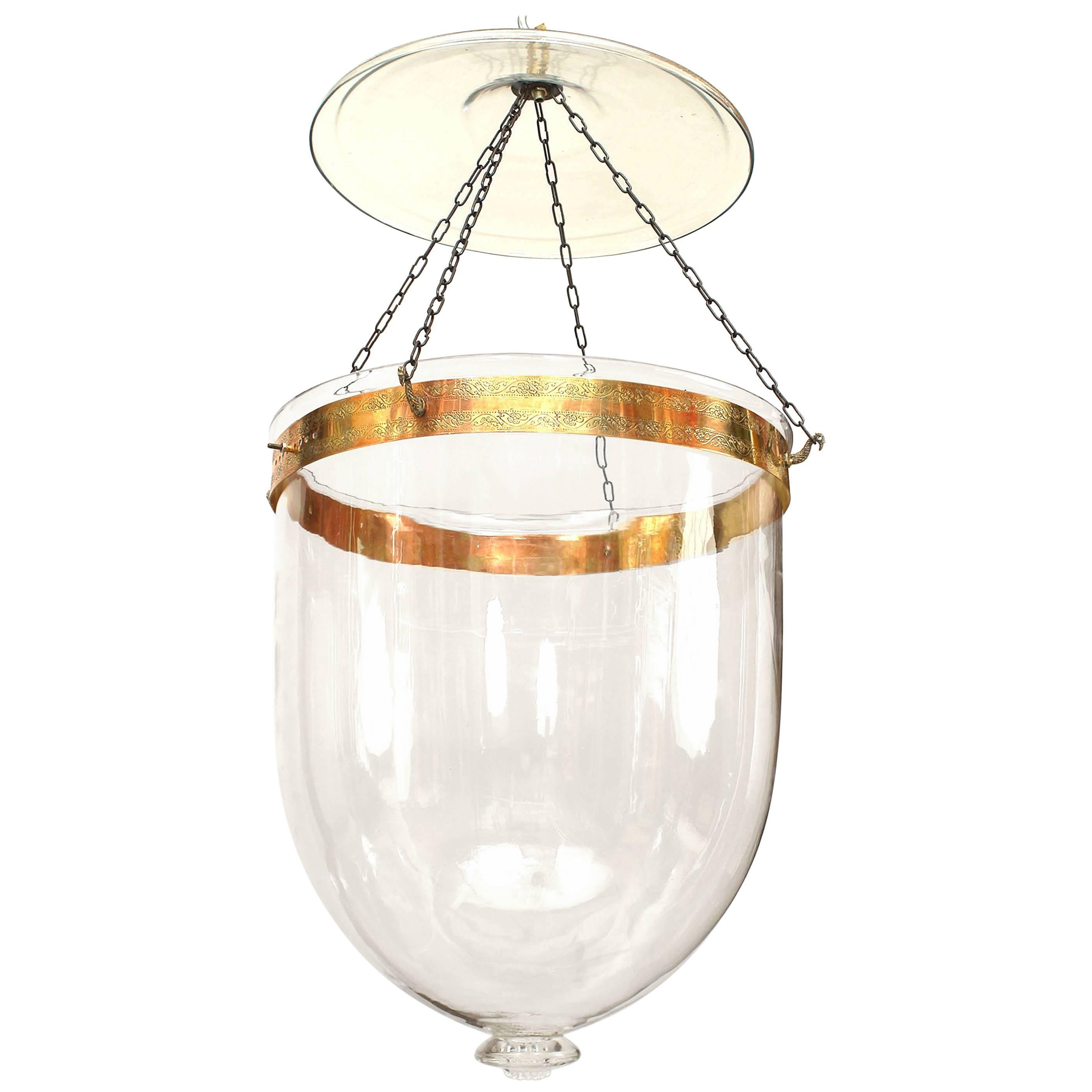English Georgian Style Clear Glass Hanging Lantern