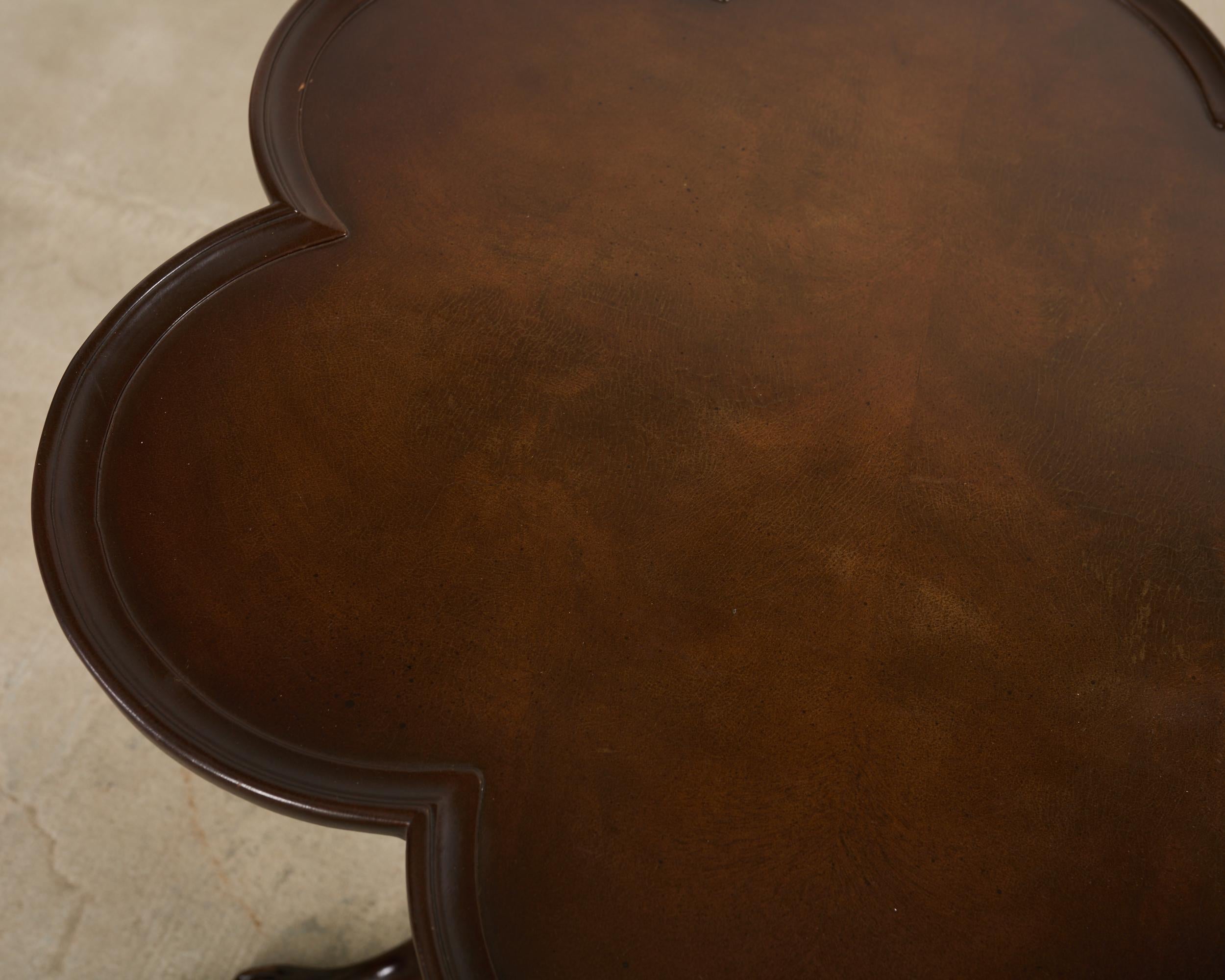 20th Century English Georgian Style Clover Leaf Flip-Top Table For Sale