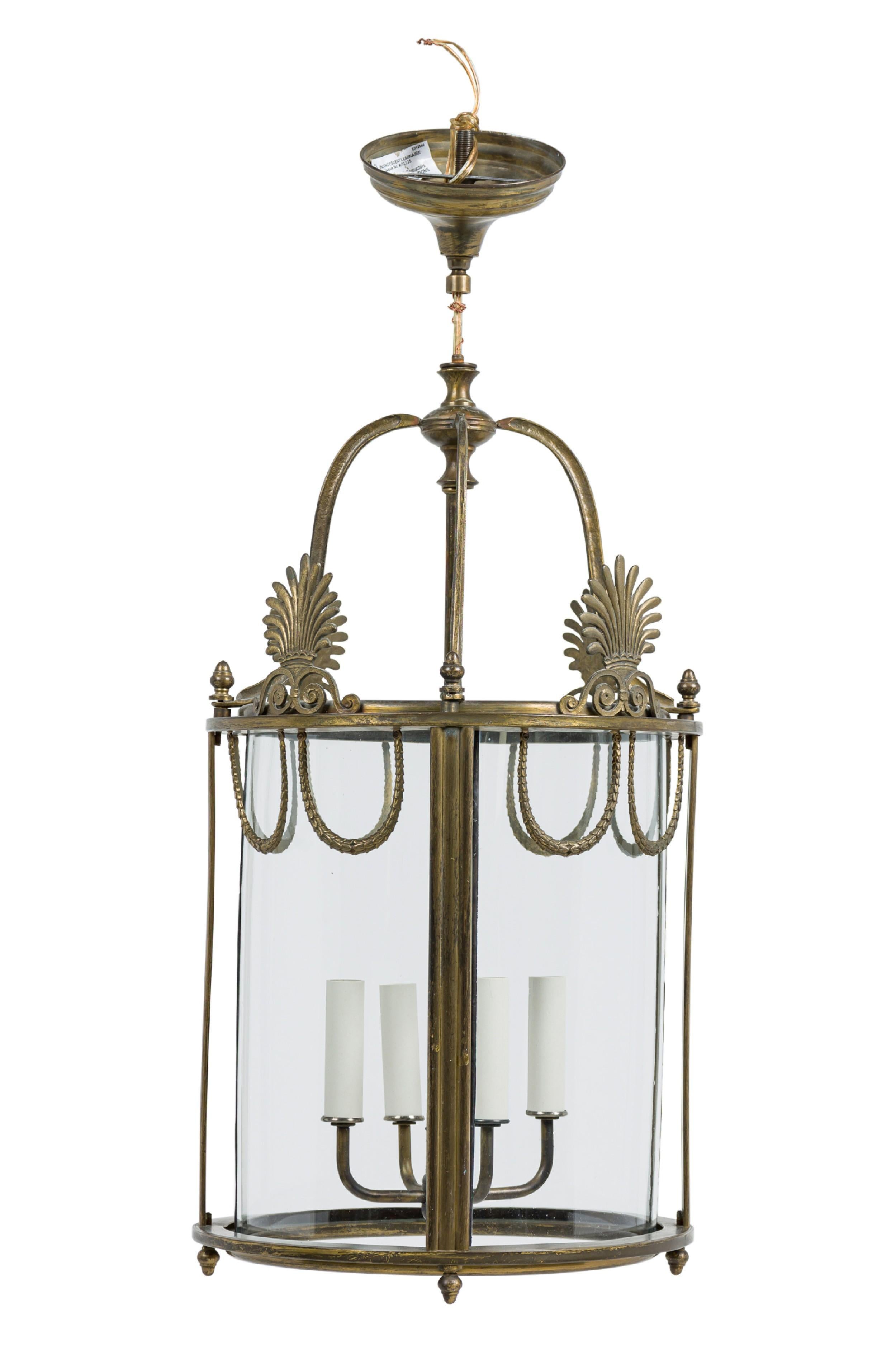 Mid-Century Modern English Georgian Style Cylindrical Lantern For Sale