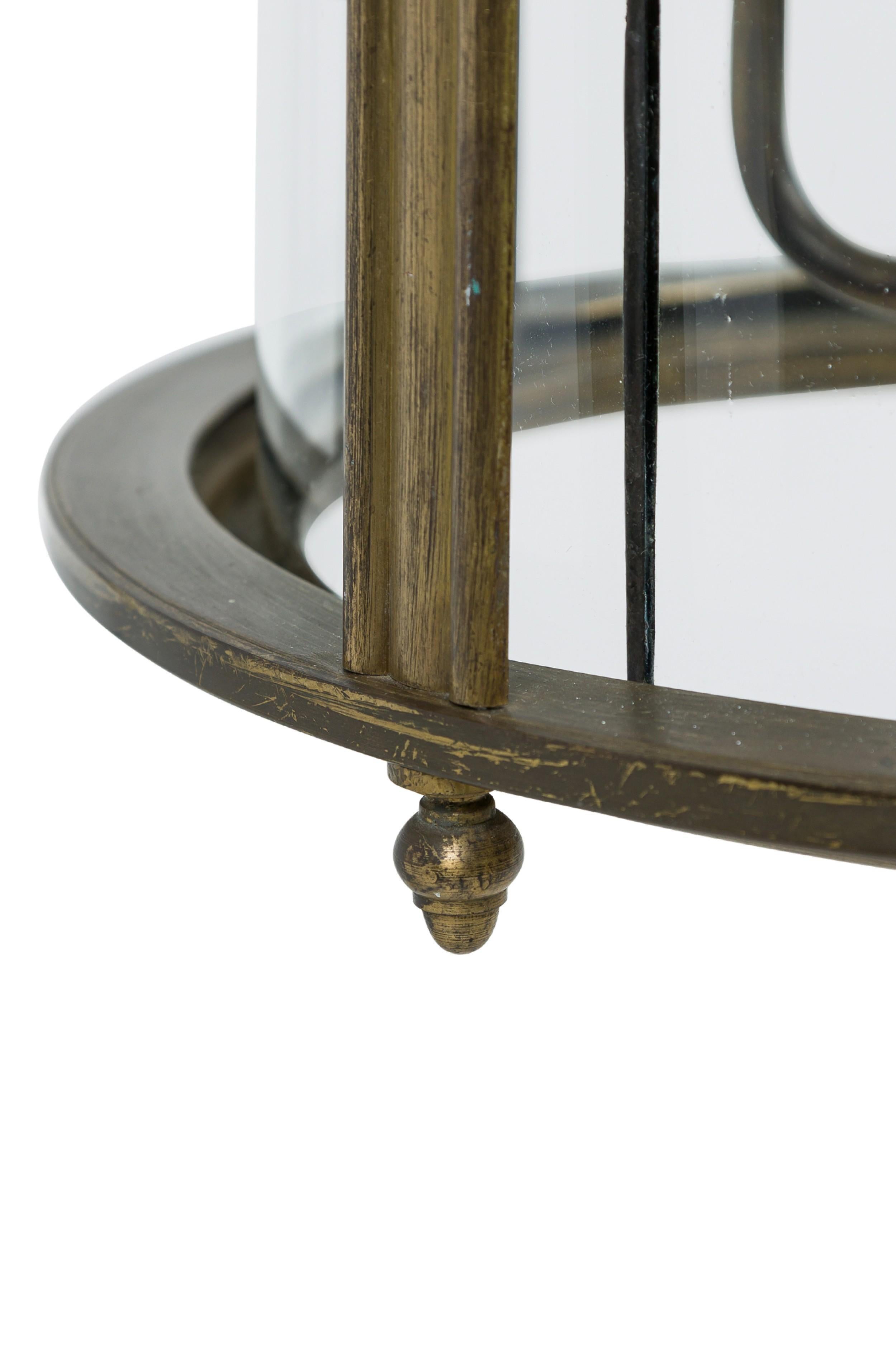 Brass English Georgian Style Cylindrical Lantern For Sale