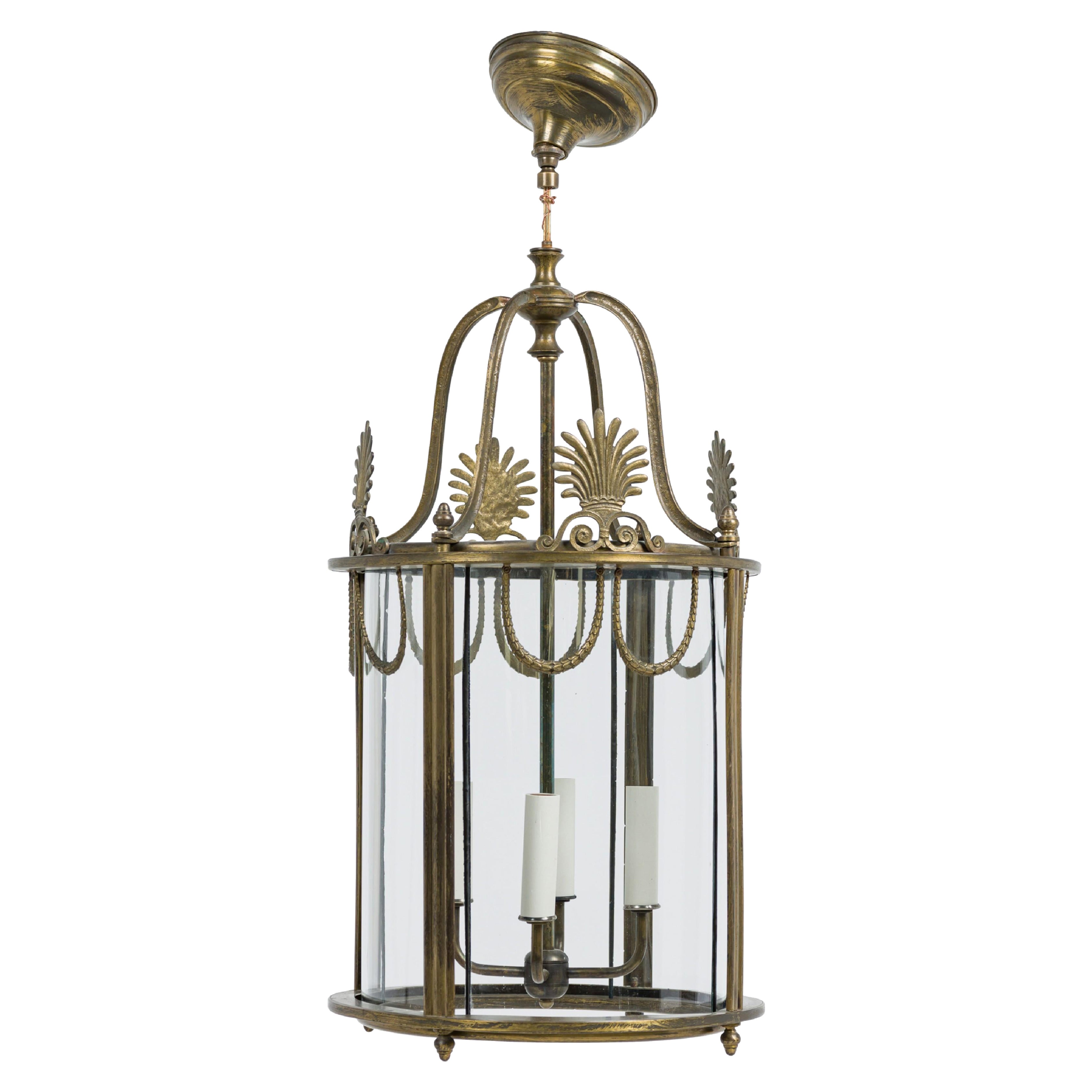 English Georgian Style Cylindrical Lantern For Sale