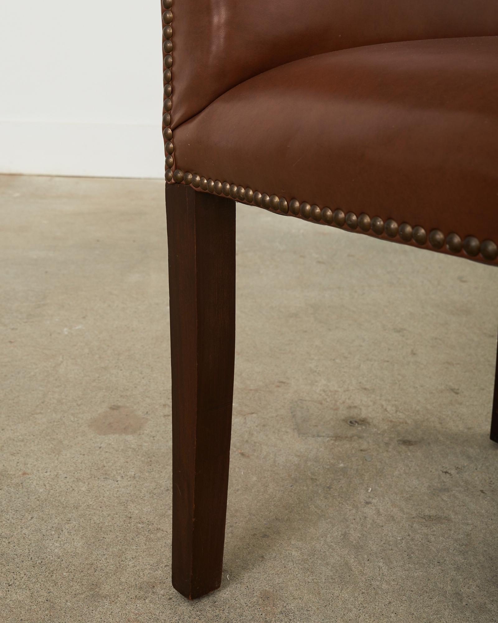 English Georgian Style Faux Leather Naugahyde Hall Chair For Sale 6