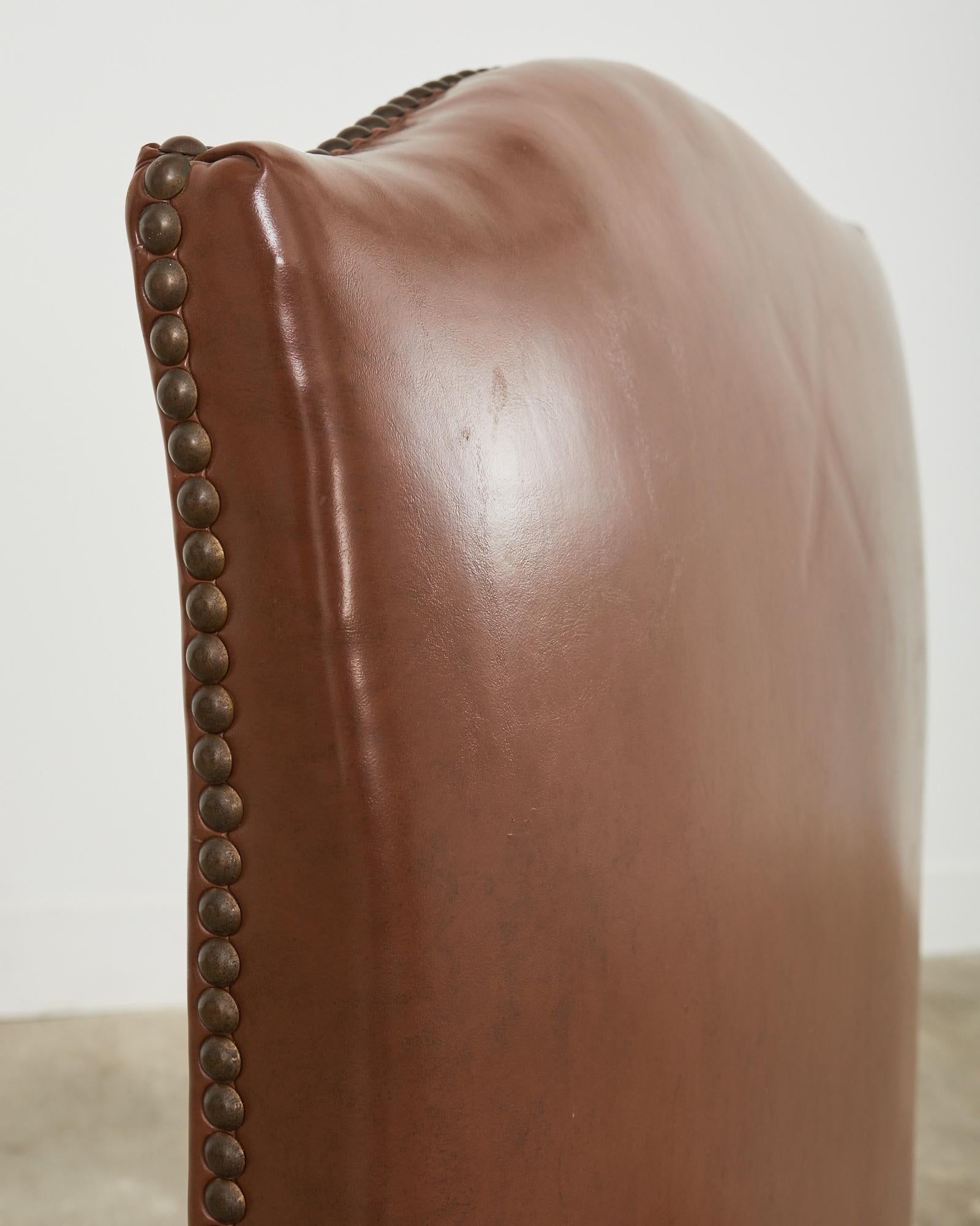 English Georgian Style Faux Leather Naugahyde Hall Chair For Sale 7