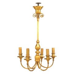 English Georgian Style Gilt Bronze Chandelier