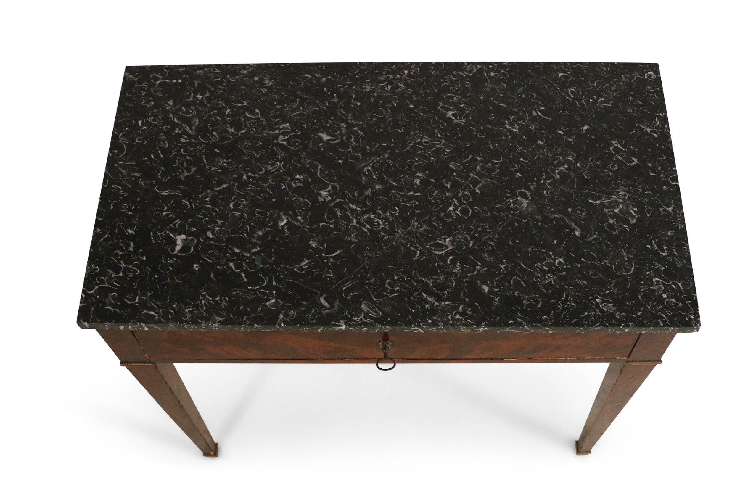 Table console de style géorgien anglais en acajou et marbre noir en vente 1