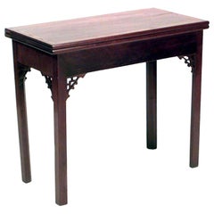 Used English Georgian Mahogany Flip Top Console Table