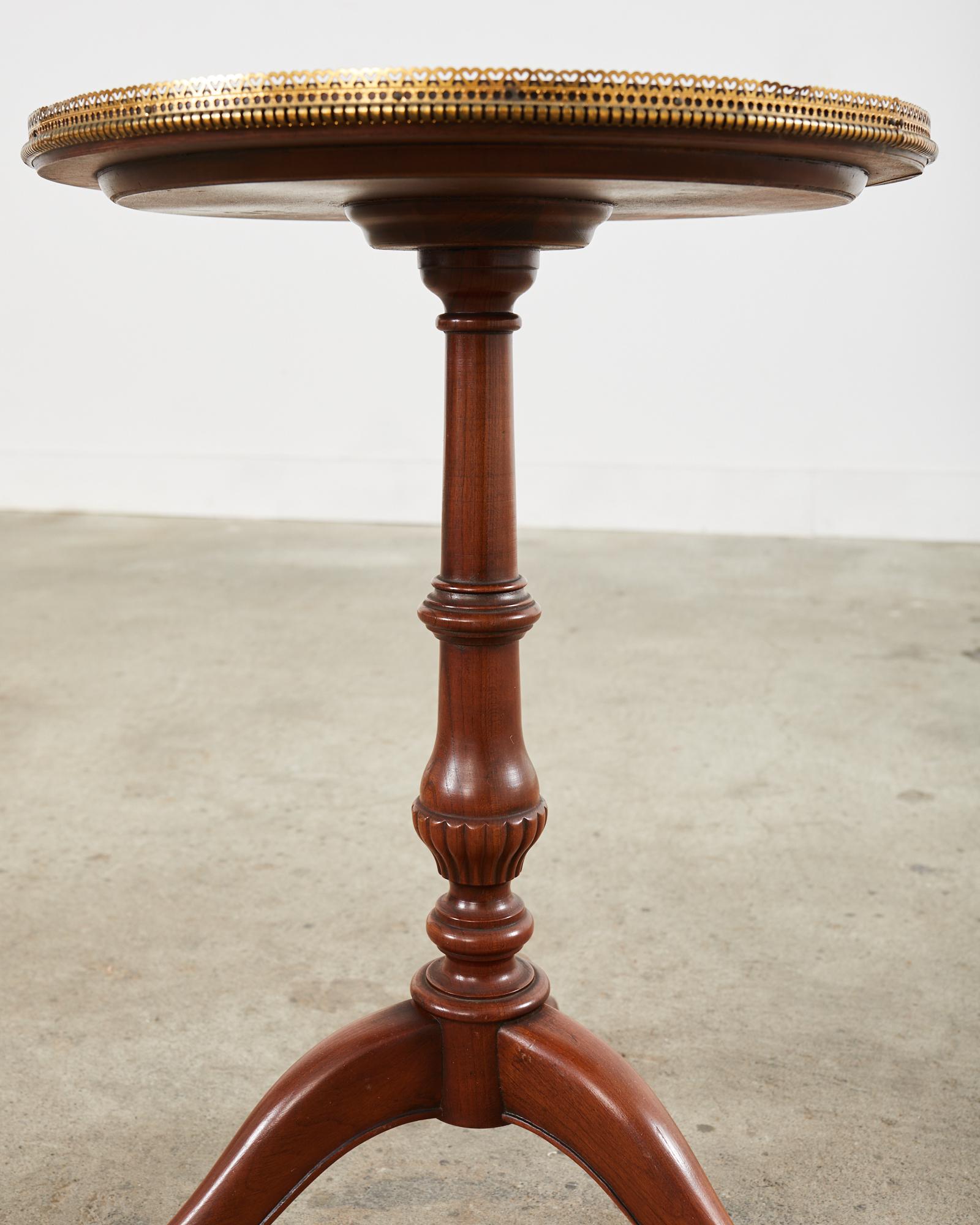 English Georgian Style Marble Top Mahogany Tripod Drinks Table For Sale 4