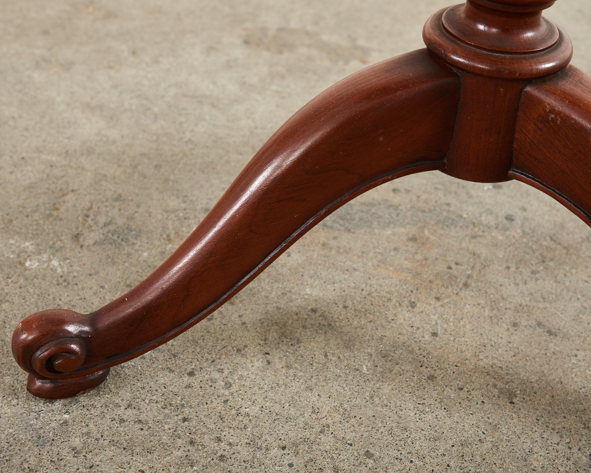 English Georgian Style Marble Top Mahogany Tripod Drinks Table For Sale 6