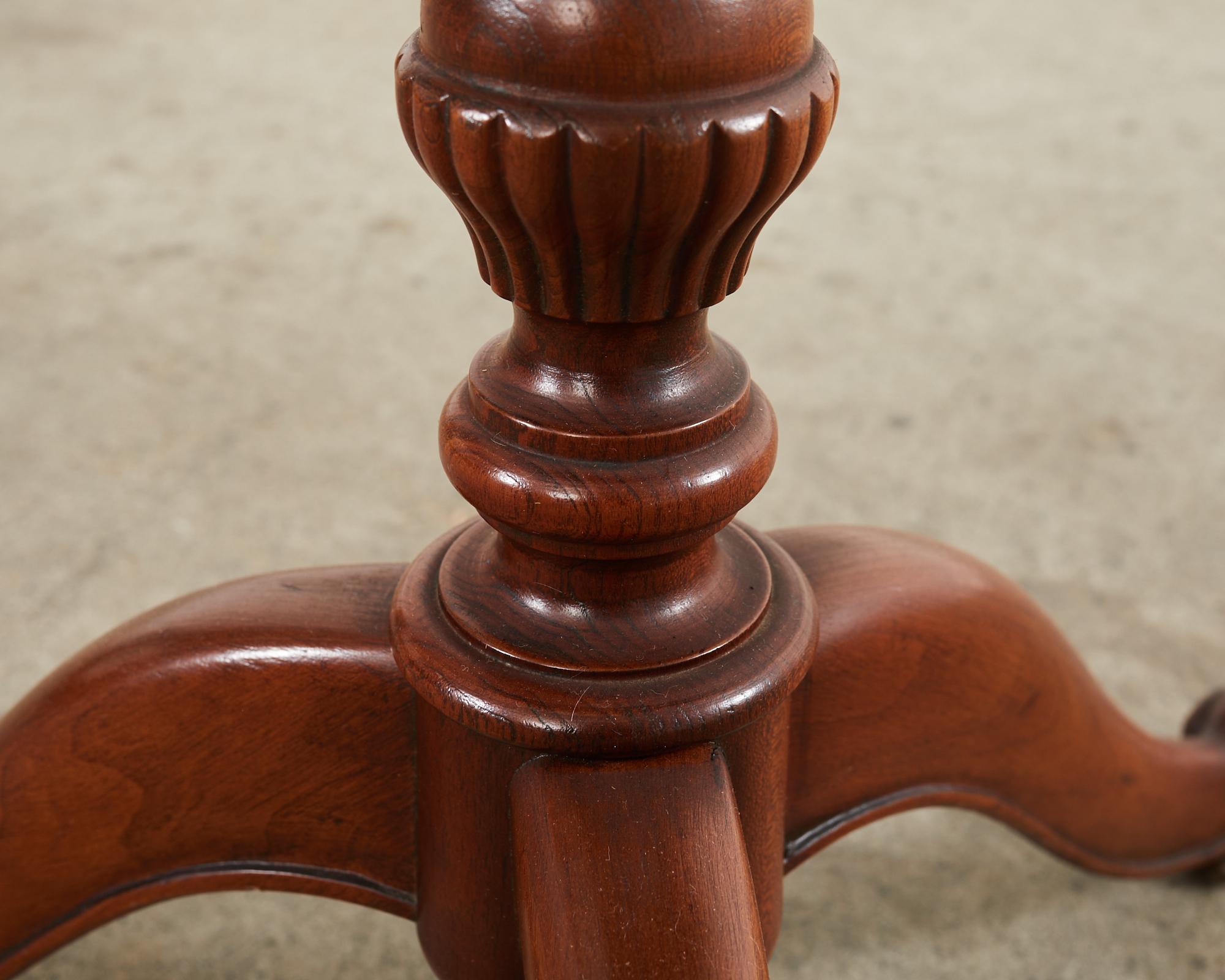 English Georgian Style Marble Top Mahogany Tripod Drinks Table For Sale 13