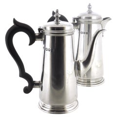 Retro English Georgian Style Miniature Sterling Silver Lighthouse Tea Pot & Chocolate