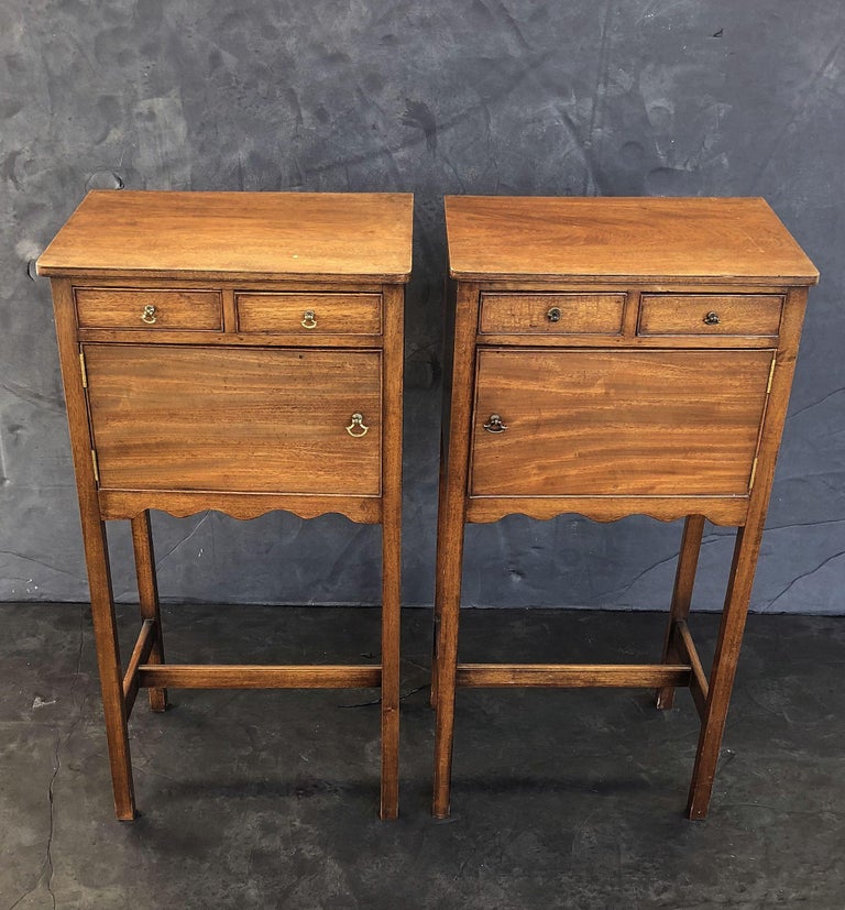 English Georgian Style Nightstands or Bedside Cabinets ...
