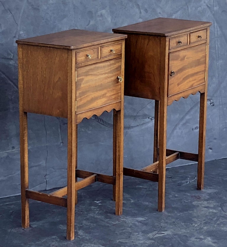English Georgian Style Nightstands or Bedside Cabinets ...