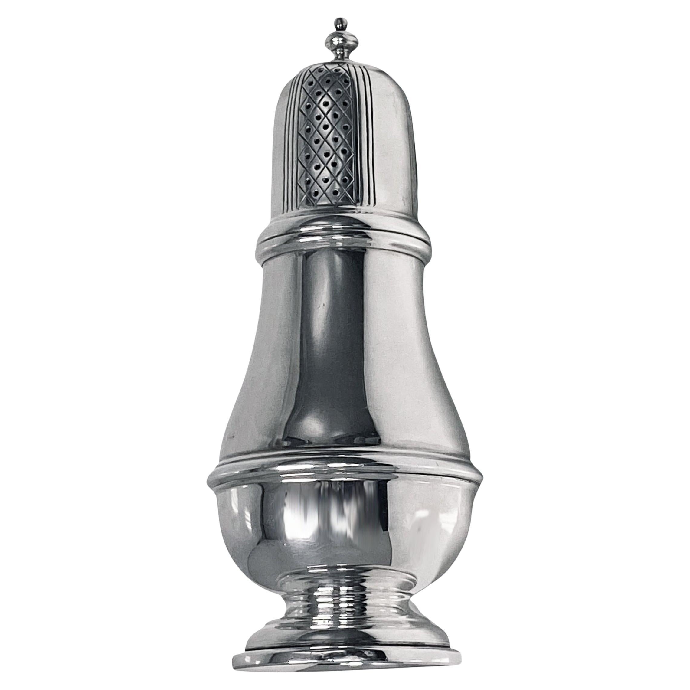 English Georgian style Silver Sugar Caster Muffineer Wakely and Wheeler