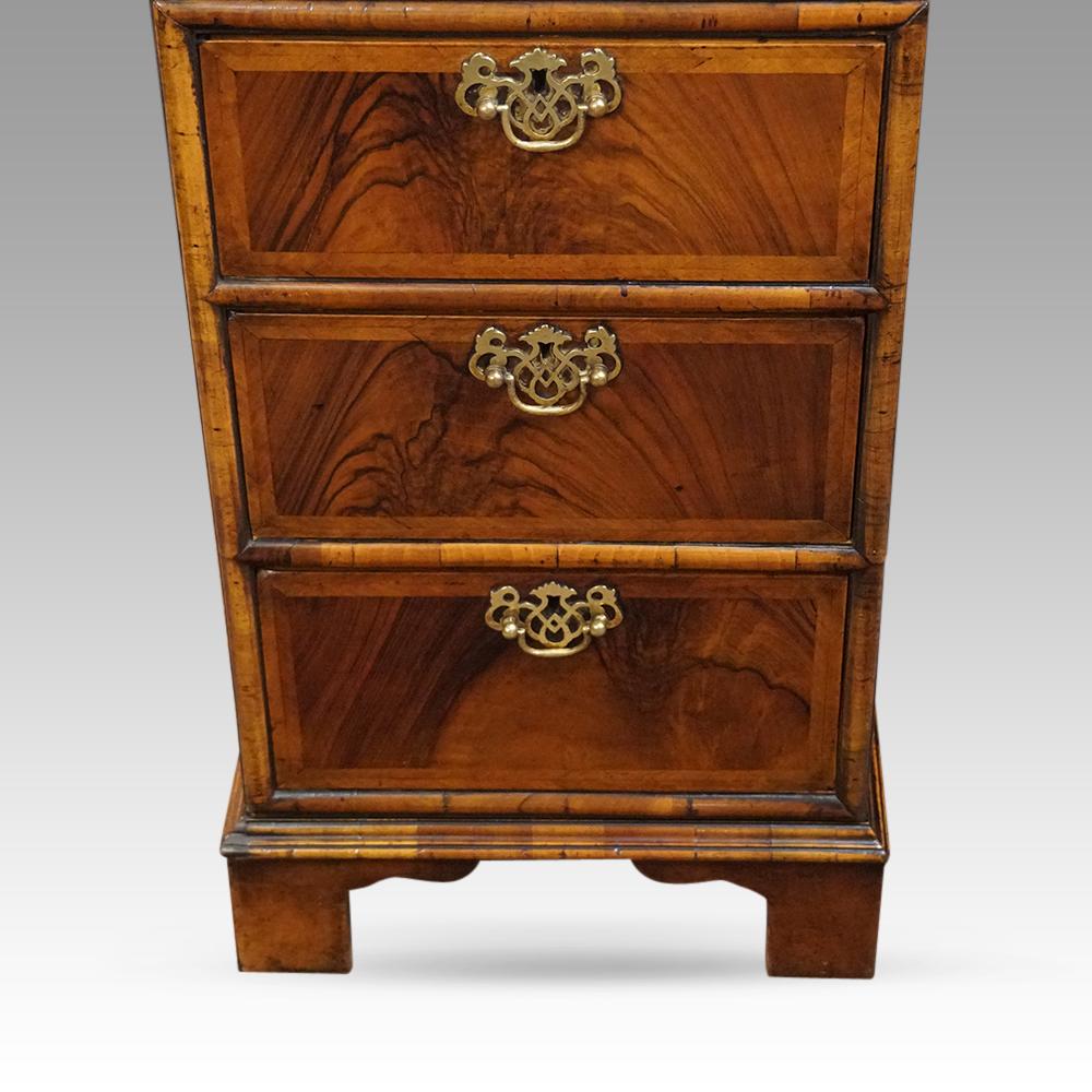 English Georgian style walnut pedestal desk For Sale 3