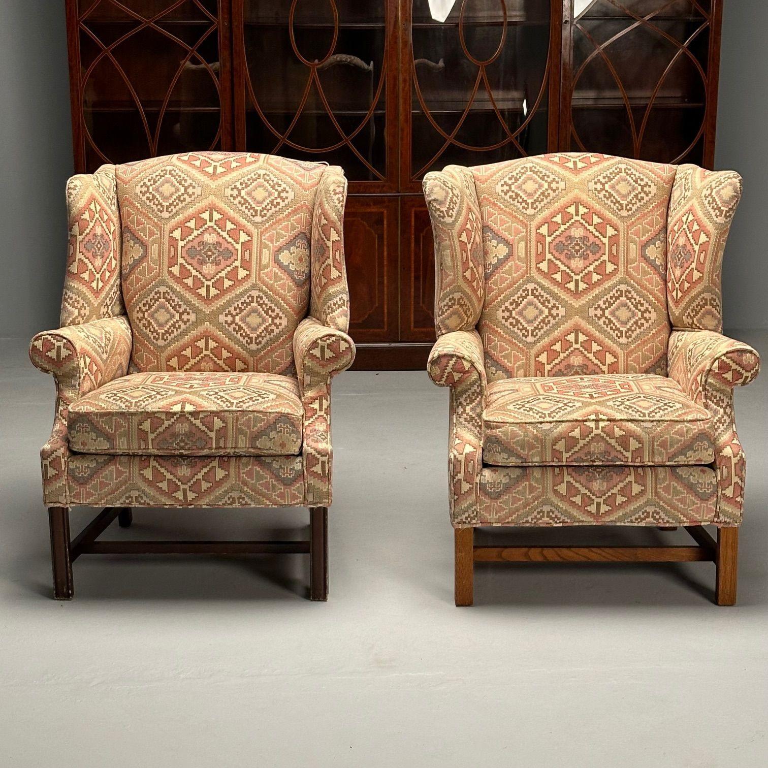 patchwork wingback chair