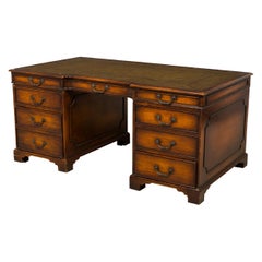 English Georgian Style Wooden Kneehole Partners
Desk