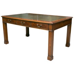 English Georgian Style Yew Wood Writing Table