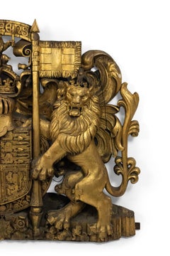 English Georgian Unicorn and Lion Coat of Arms