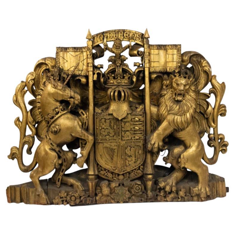 English Georgian Unicorn and Lion Coat of Arms
