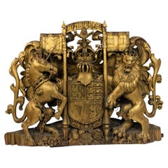 English Georgian Unicorn and Lion Coat of Arms
