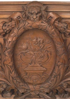 English Georgian Walnut Wreath Wall Plaques