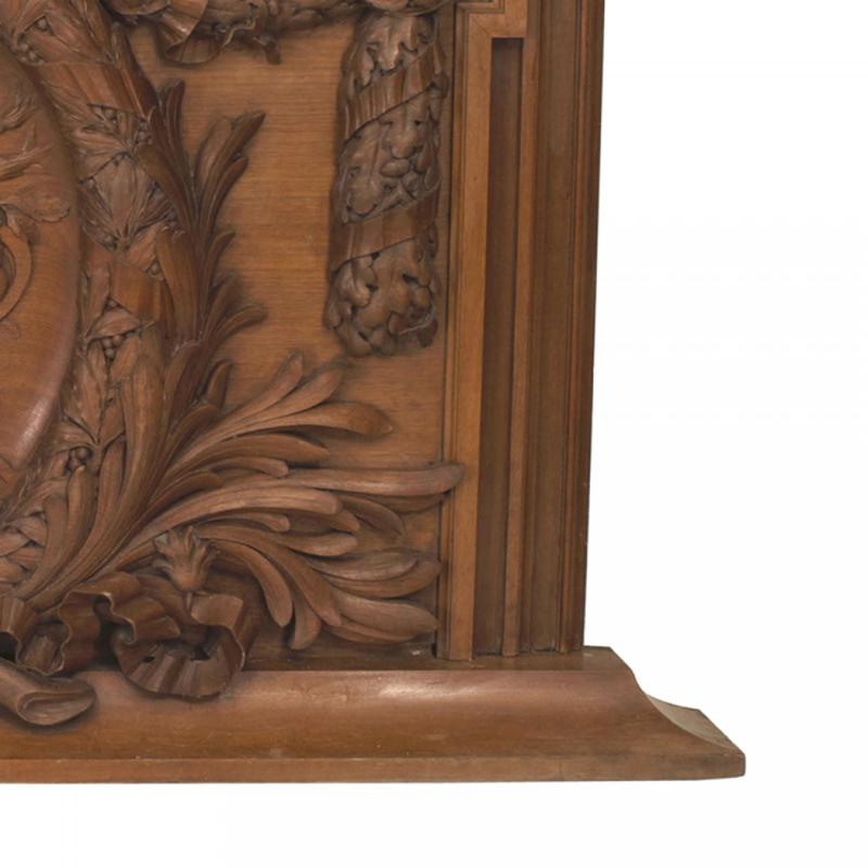 Hand-Carved English Georgian Walnut Wreath Wall Plaques For Sale