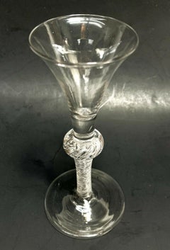 English Georgian Wine Goblet, Air Twist Stem, 18th Century