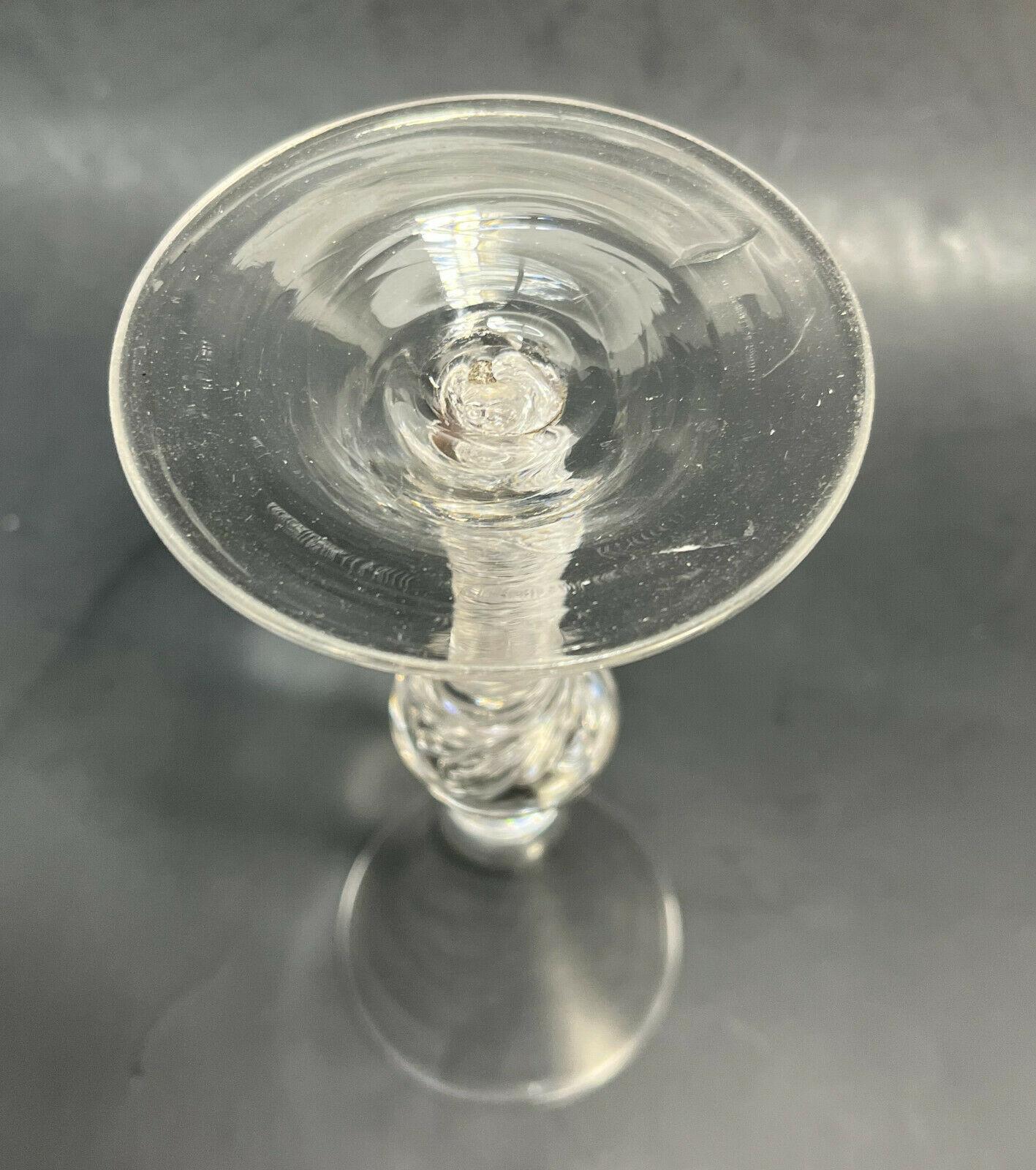 18th Century and Earlier English Georgian Wine Goblet, Air Twist Stem, 18th Century For Sale