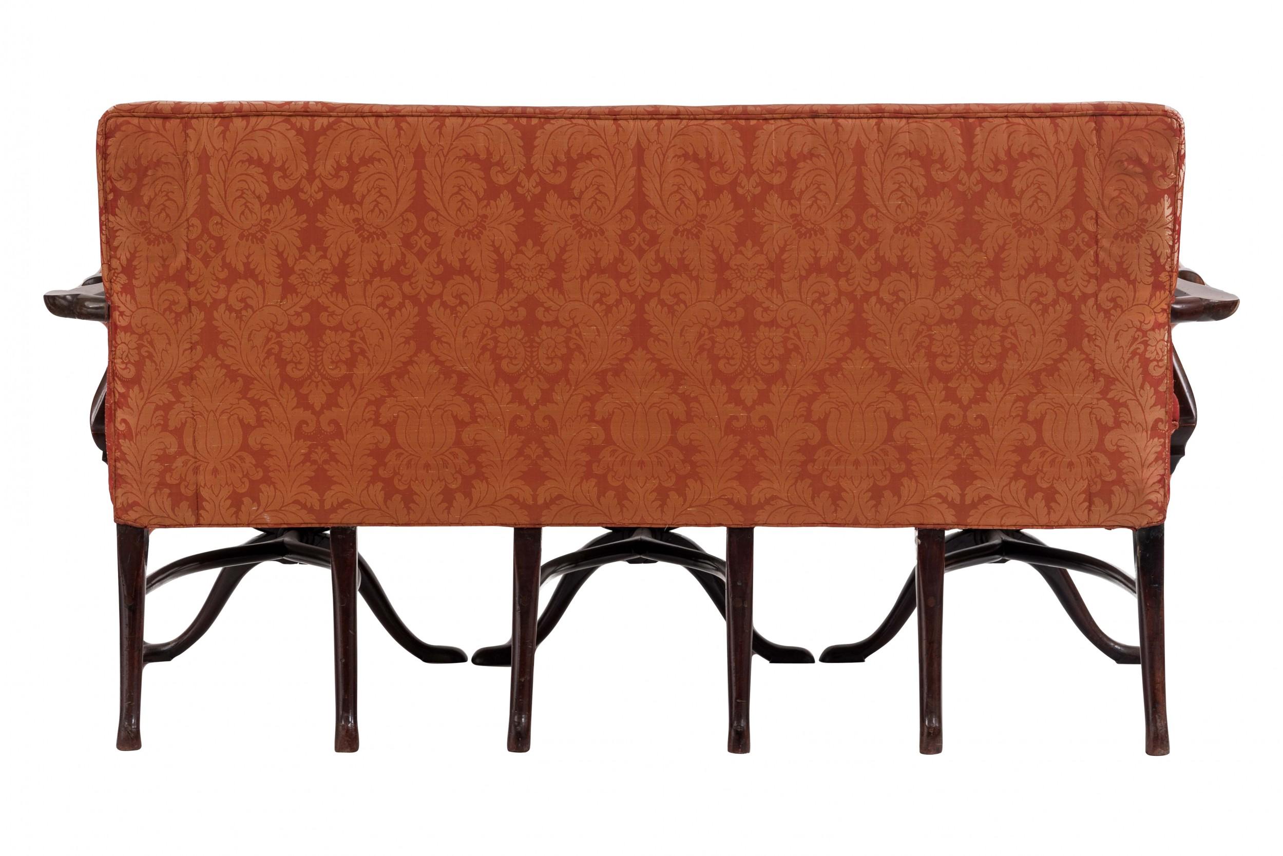 Georgiano English Georgian Wishbone Pink Settee in vendita